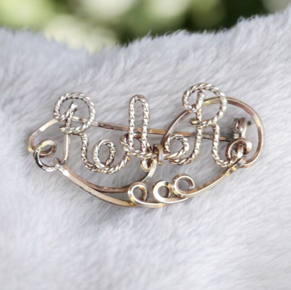 Vintage RAR Initialls Artisan Made Brooch